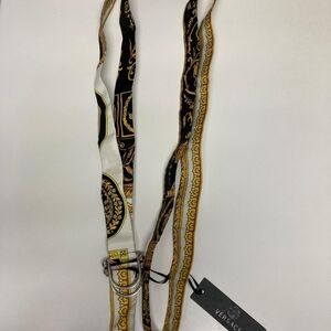 Versace Women's Black and Gold Scarf